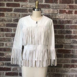 BCBG Suede Fringe Cape Coat NEW w/Tags